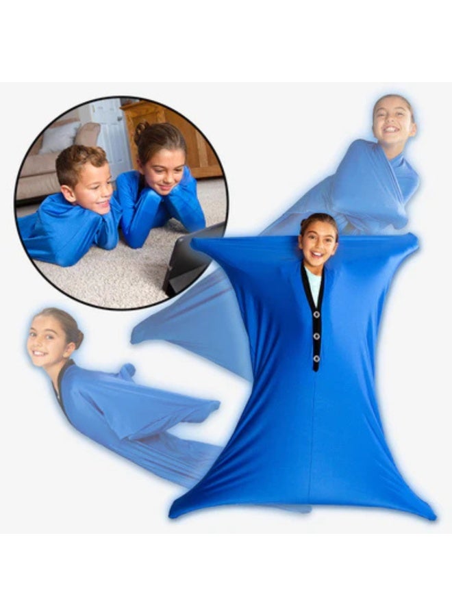 جوارب SnuzzleMart الحسية للجسم للأطفال والكبار – جوارب حركة مرنة قابلة للتنفس لدعم التوحد وفرط الحركة واضطراب المعالجة الحسية – بطانية علاجية بضغط عميق مهدئ – تعزز وعي الجسم والتركيز – لون أزرق فاتح (صغير، 102 × 69 سم) - Image 2